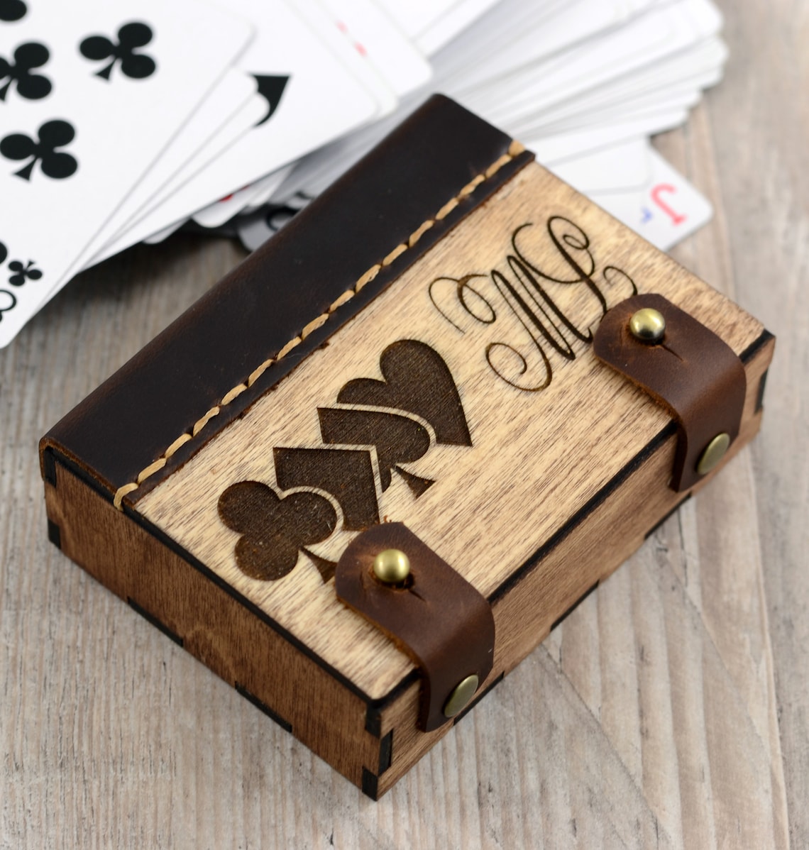 Custom playing card storage box Personalized box for playing Etsy