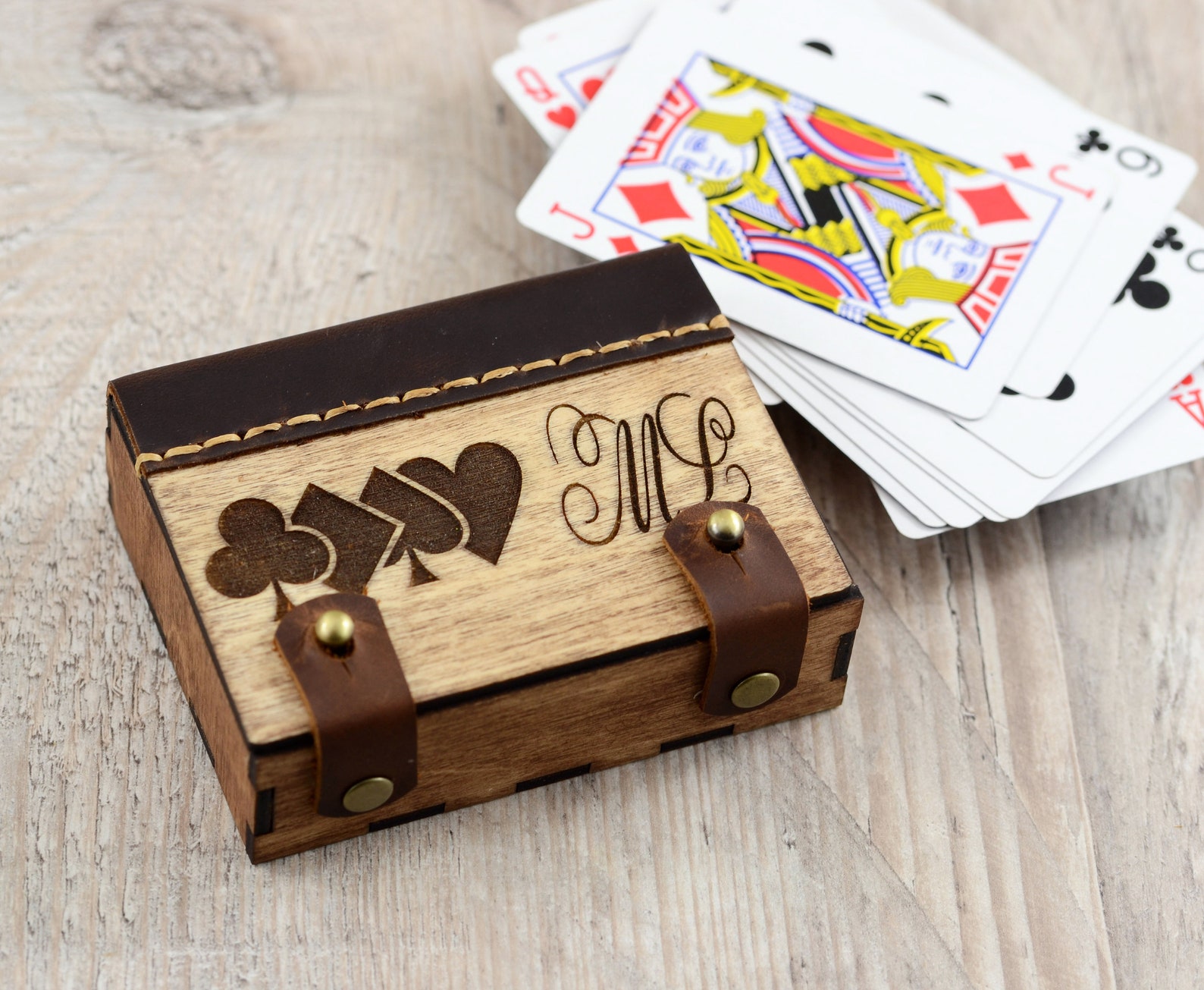 Custom playing card storage box Personalized box for playing Etsy