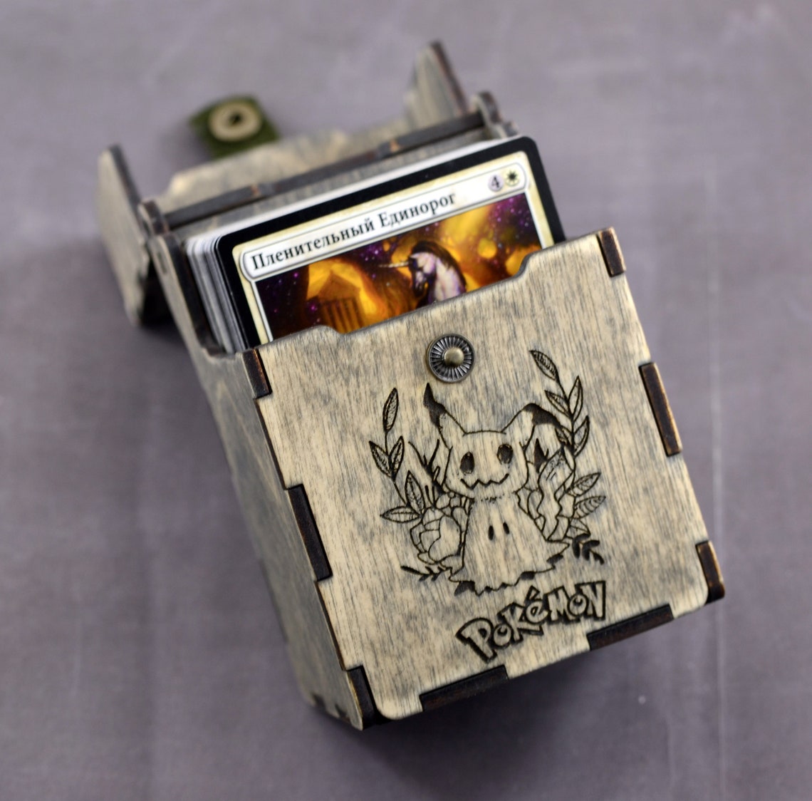 Pokémon Box Personalized TCG deck box Handmade wooden TCG Etsy