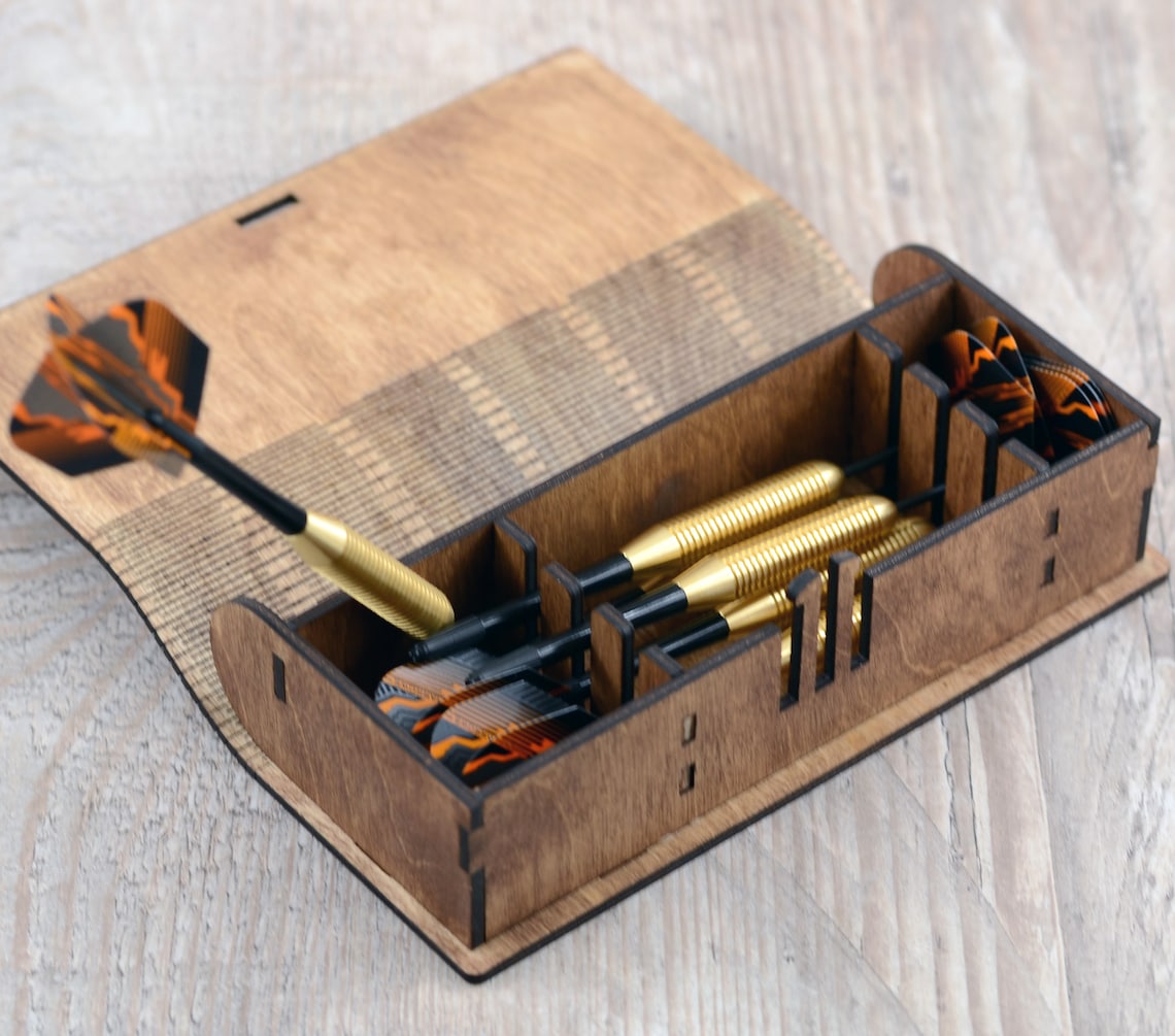 Personalized wooden darts box Darts case Darts holder Dart Etsy