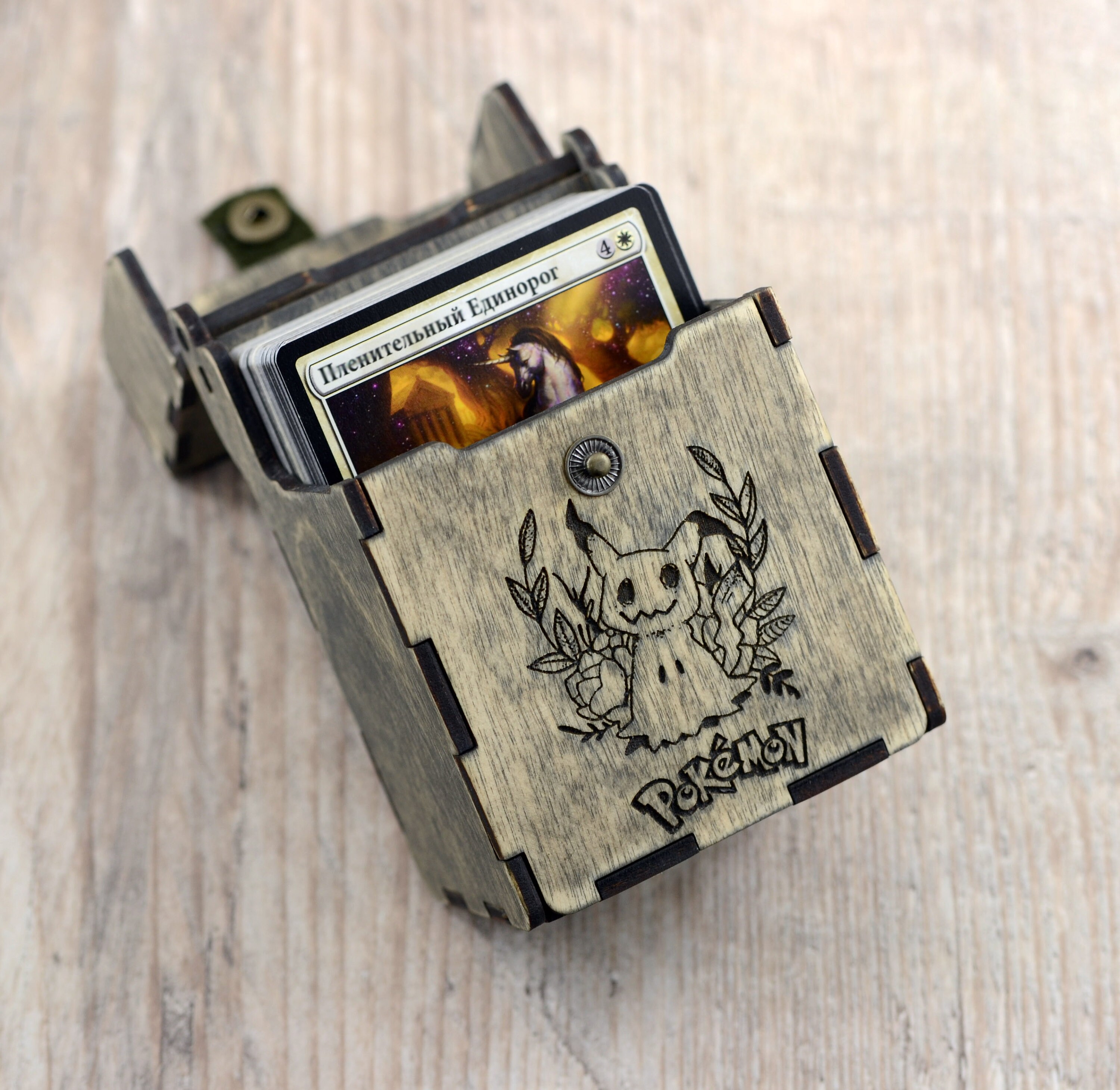 Pokémon Box Personalized TCG deck box Handmade wooden TCG Etsy