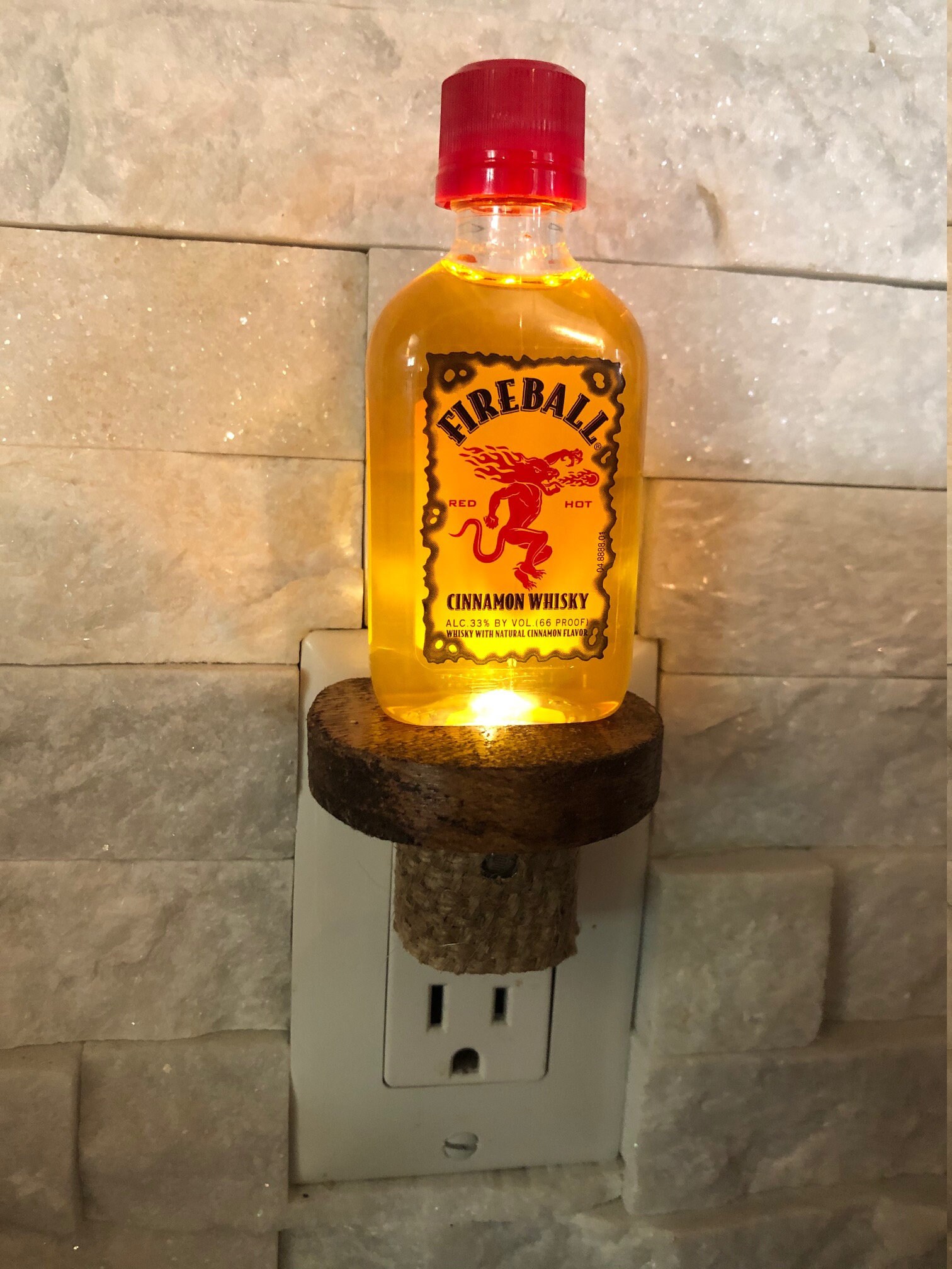 Fireball mini liquor bottle night light Etsy