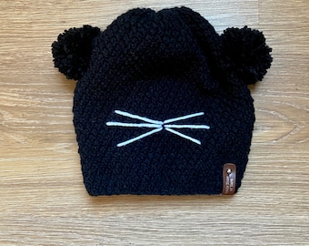 Black Cat Ears Beanie