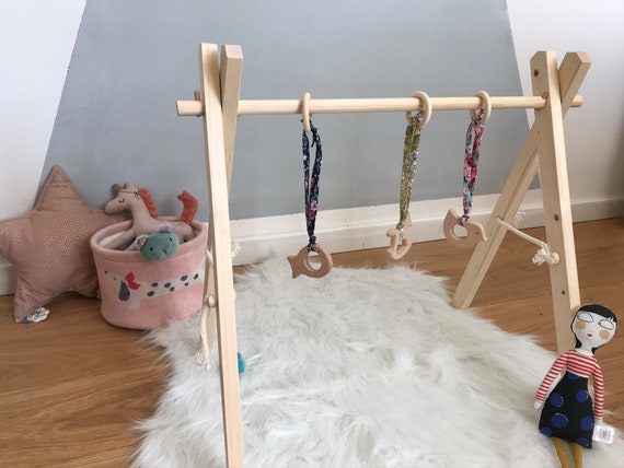 Portique Eveil Bois Et Mobiles Suspendus Liberty Made In Etsy
