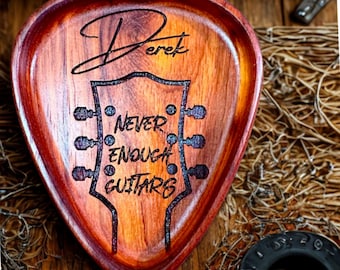 Personalized Guitar Pick Tray, Customized Gift, Gift For Guitarist, Pick Holder, Ring Holder, Trinket Dish
