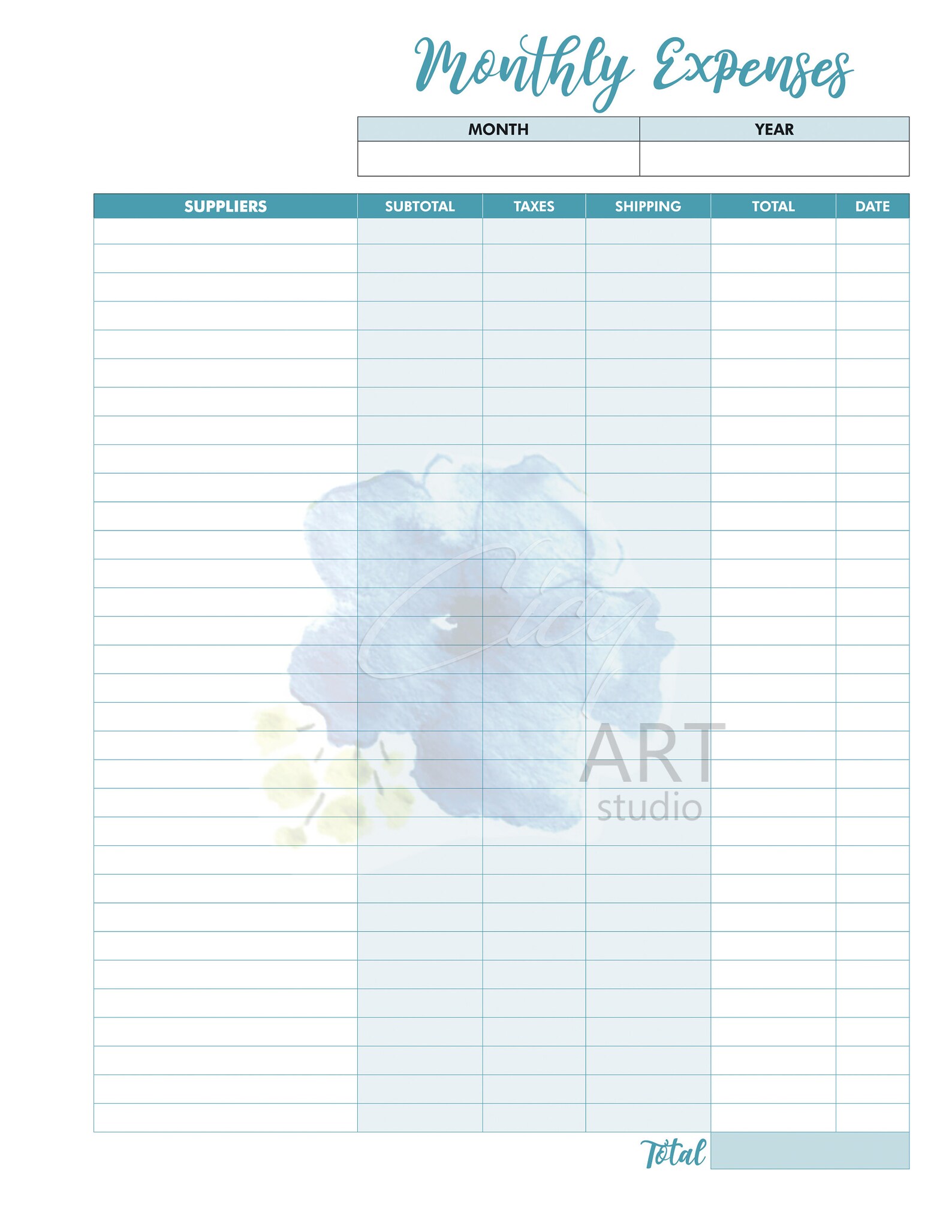 Candle Maker Monthly Expenses Tracker Printable PDF Instant Etsy