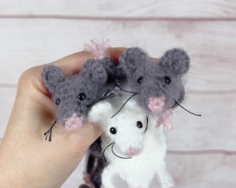 Crochet Dried Mouse Inspired Bag Charm / Bookmark