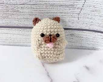 Crochet Potato Pug Keychain