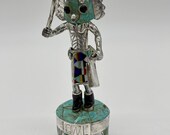 Owl- Sterling Silver Kachina Doll with Semi Precious Stones