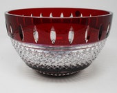 Waterford Irish Lace 10 quot Bowl, Ruby and Clear Crystal, Retired