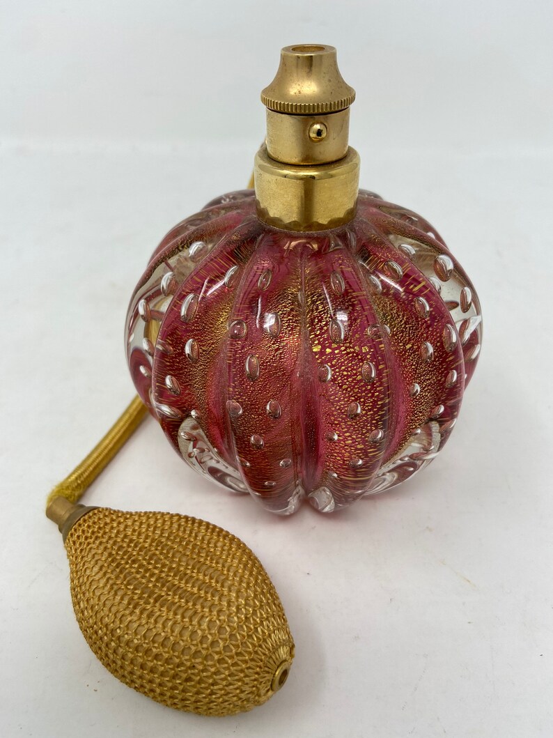 Glass Perfume Bottle With Atomizer Cranberry Etsy