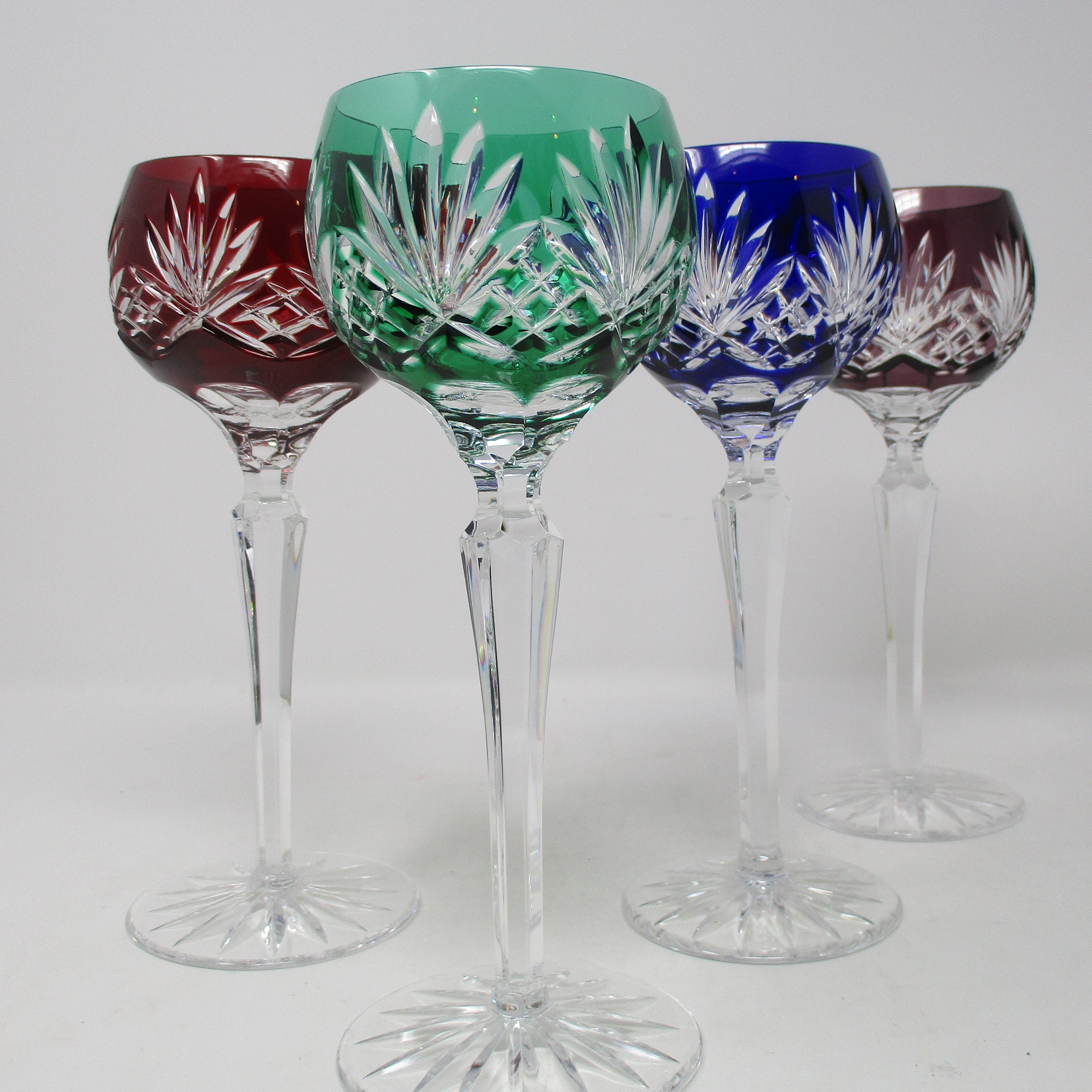 Set of Four Cut to Clear Bohemian Crystal Wine Glasses Etsy