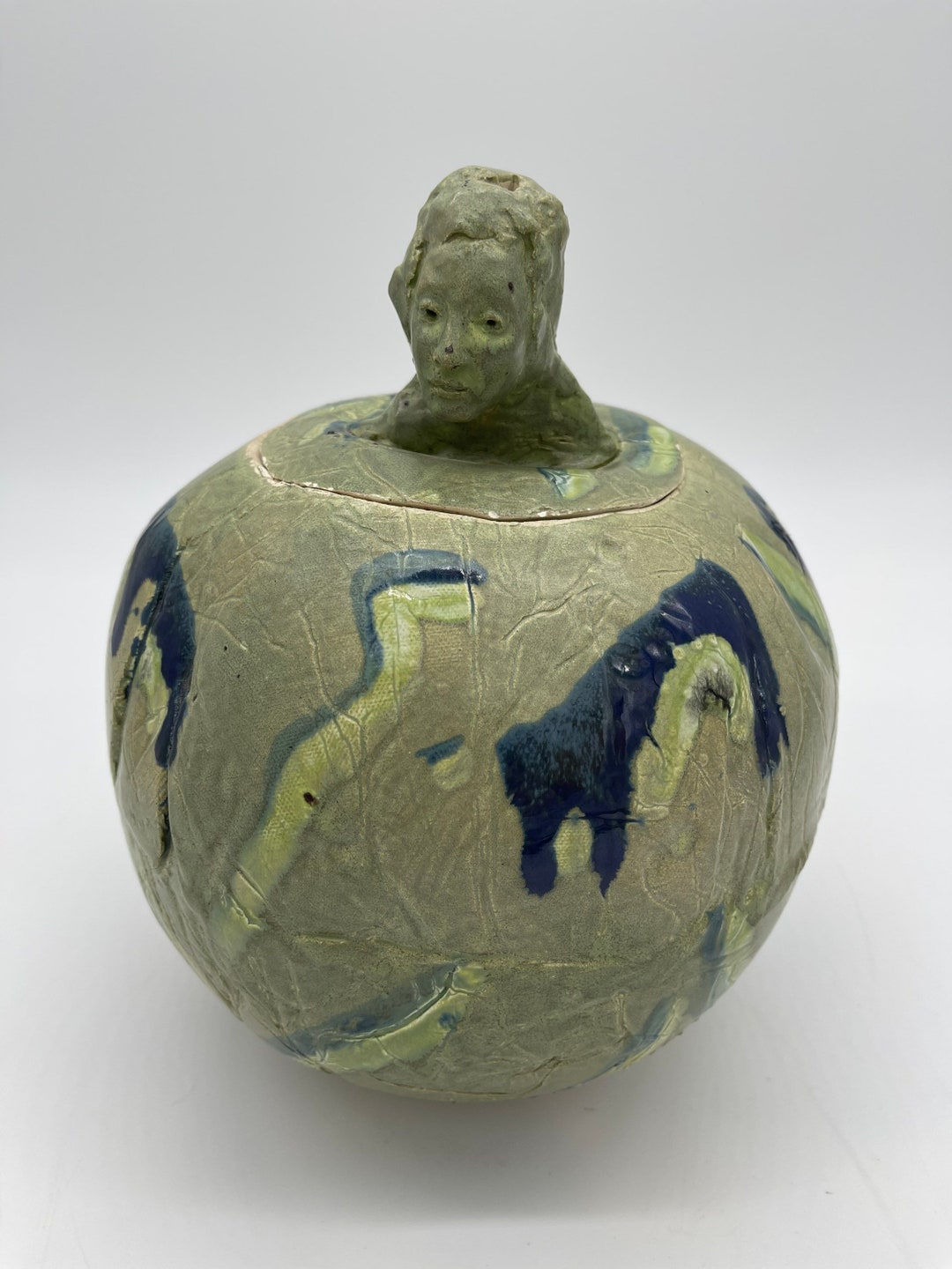 Jekyll Pottery Guild Original Ceramic Lidded Vase by Doubleday Etsy