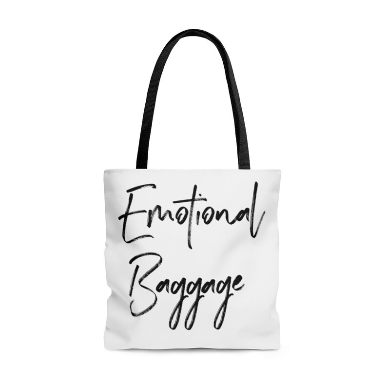 Stop Stigma Feminism Therapy Emotional Baggage Tote Bag: Therapist Gift Mental Health Recovery Mental Health Awareness