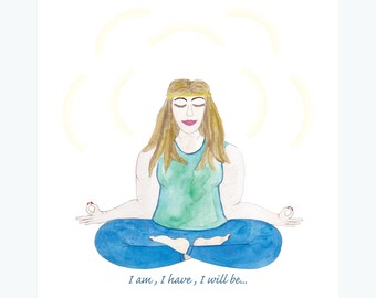 Vision Board, Inspiration Board, Watercolor, Healing Art, Yoga Image