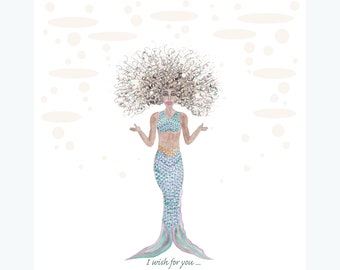 Vision Board, Inspiration Board, Watercolor, Healing Art, Mermaid