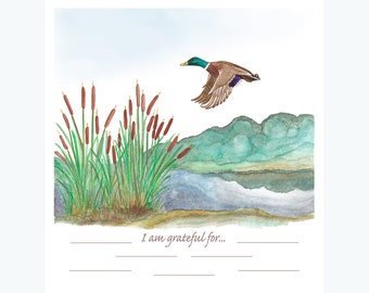 Vision Board, Mallard, Duck, Watercolor, Thanksgiving