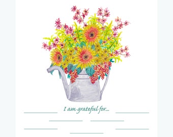 Customizable Vision Board, Floral, Watercolor, Stationary, Illustration, Inspiring