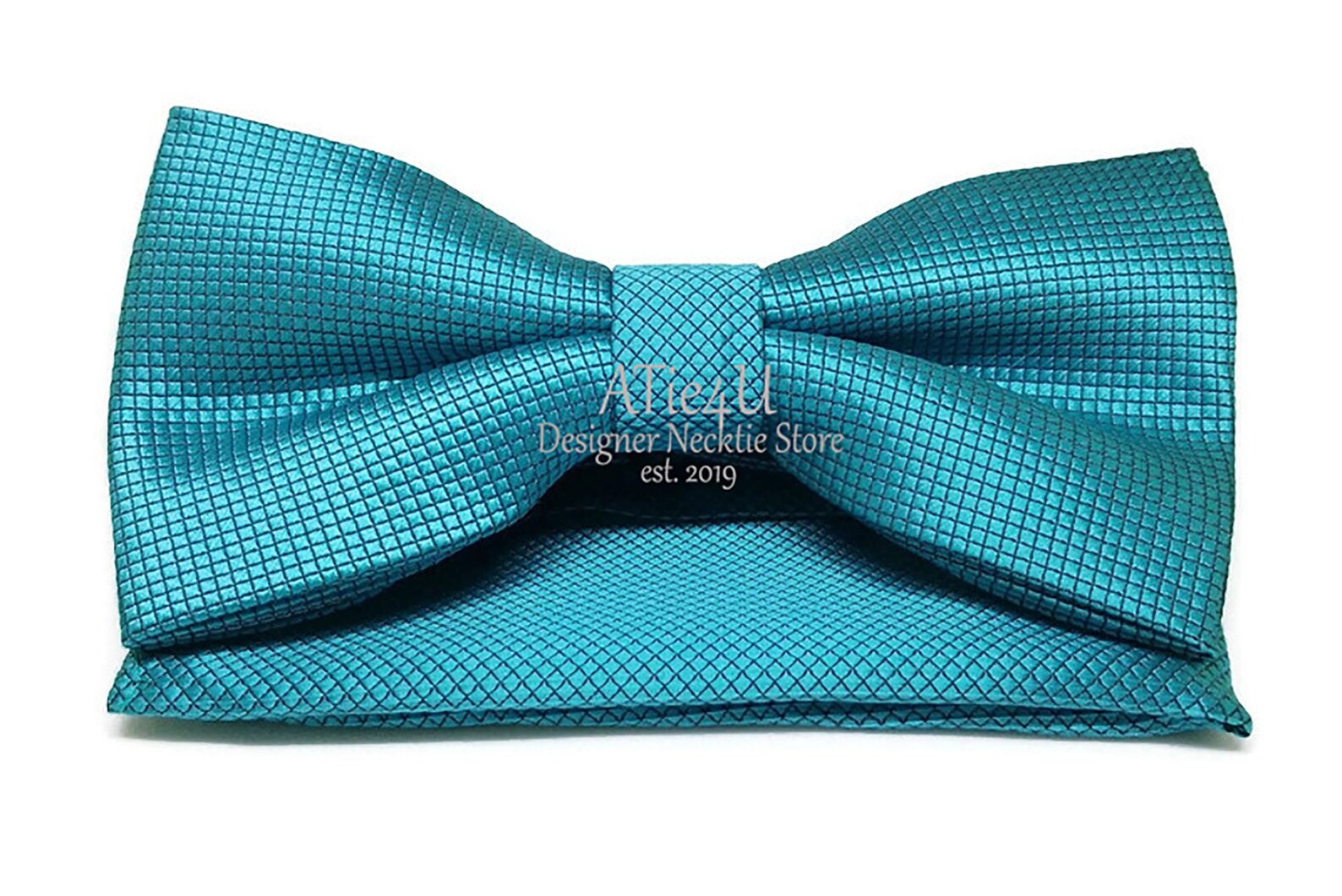 Teal Bow Tie and Pocket Square Men's Teal Wedding Bow Tie Etsy