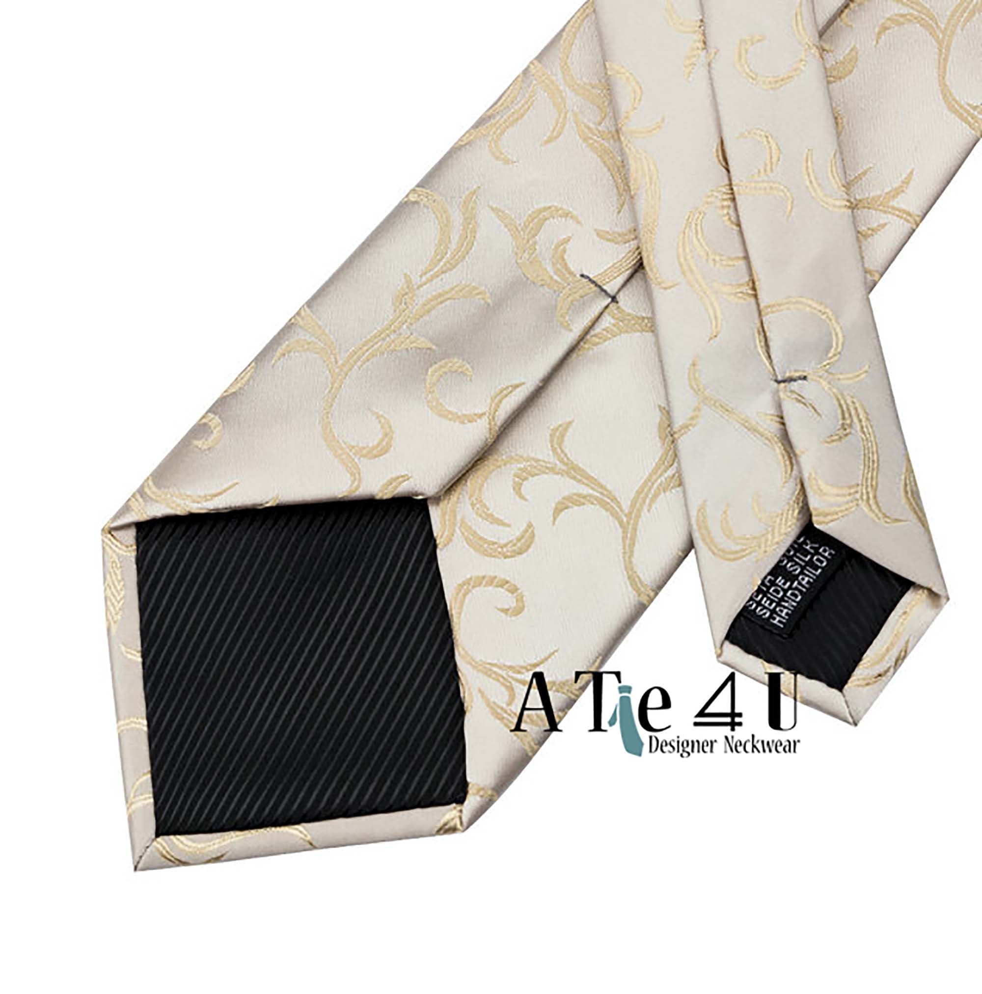 Champagne Gold Vine Tie and Pocket Square Champagne Wedding Etsy