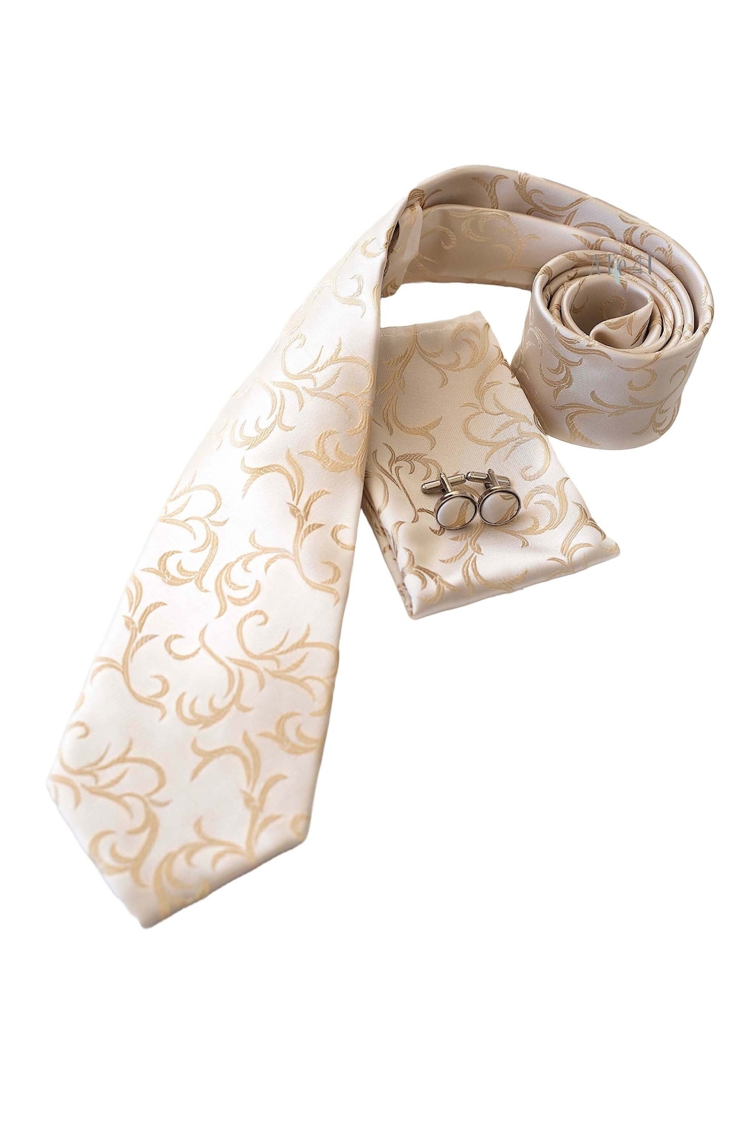 champagne gold tie set