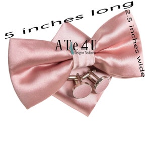 Rose Gold Bow Tie Set, Rose Gold Tie and Pocket Square Set