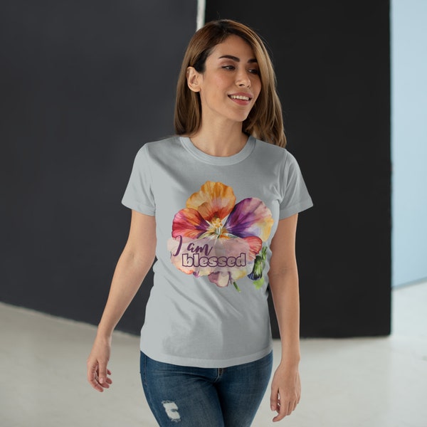 Damen T-Shirt aus Single Jersey mit Motivation Druck: I am loved