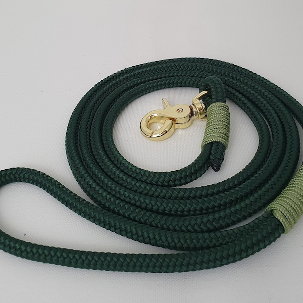 Green paracord dog leash