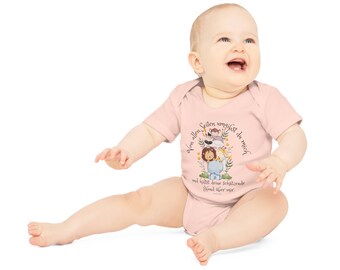 Baby bodysuit made of organic cotton with a cute print