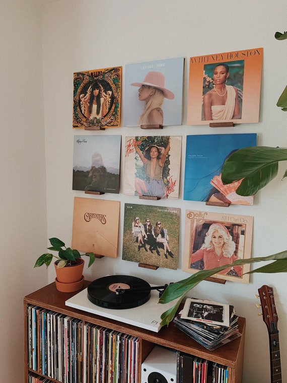 Vinyl Wall Record Shelf Brown | Etsy Vinyl pillowcases | Etsy