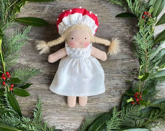 12 Inch/14 Inch Waldorf Mushroom Baby Doll {Removable Mushroom Cap}