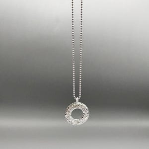 Sterling Silver Hammered Open Circle Pendant