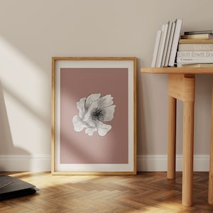 Pfingstrose Illustration, Blumen Illustration, Digitaldruck, botanischer Druck, Blumen Wanddekor, Illustration Print, A4 Größe