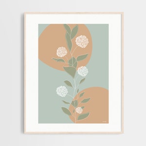 Blumen Illustration, Botanischer Druck, Blumen Wanddruck, handgemachte Illustration, Blumendruck, Wanddekoration, Poster, A4 Größe