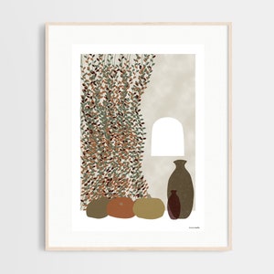 Herbst Druck, Kürbis Druck, Oktober Druck, A3 Druck, Blatt Poster, Haus Druck, Wanddruck, Wand dekor, handgemachte Illustration