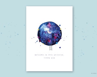 Universe Birth Card Postcard Congratulations Birth