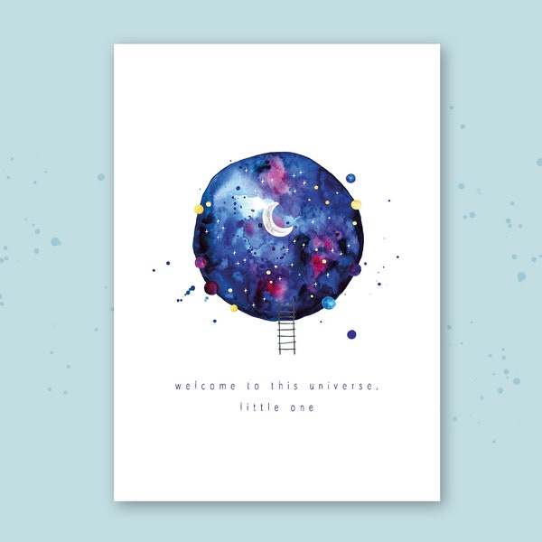 Universe Birth Card Postcard Congratulations Birth