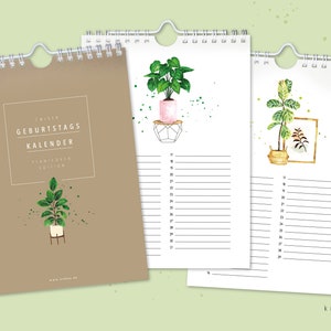 Perpetual birthday calendar "Plantlover" Edition, A5, ring binding