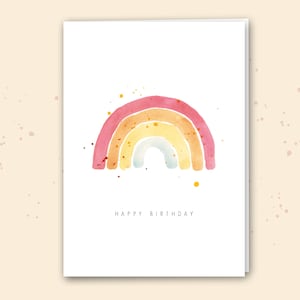 Klappkarte Geburtstag Regenbogen, Geburtstagskarte, Glückwunschkarte