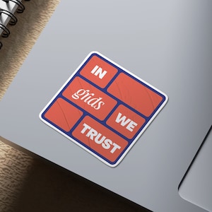Laptop Sticker Gift for Designers Gift for Him Funny Design Sticker In Grids We Trust Design Lover Sticker for Laptop