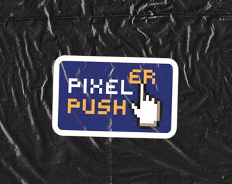 Pixel Pusher laptopsticker cadeau voor grafisch ontwerpers Vynilsticker cadeau voor hem Designer cadeau voor haar