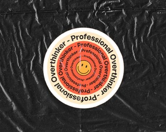 Sticker Cadeau voor ontwerpers Cadeau voor hem Ontwerpsticker Professional Overthinker Design Lover-sticker voor laptop