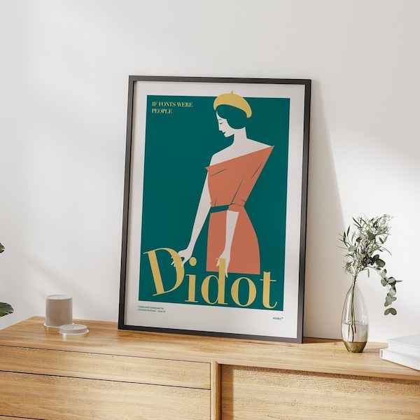 Poster Print Retro Minimalist Typographic Art Print Didot Classic Typeface Wall Decor