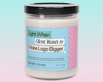 Kerze für Designer Lustiges Geschenk für Grafikdesigner Geschenk für Kollegen Geschenk für Büro Lustige Zitate Kerze Süße Sojakerze, 9oz