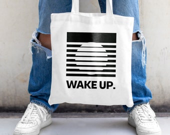 Zwart-wit Tote Bag Eco Tote Bag Biologisch Katoen Tote Bag Moderne Tote Bag Inspirerend gezegde Tote Bag Cadeau Zwart-wit cadeau