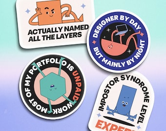 Grafisch ontwerperstickers voor ontwerper Grappige stickers voor grafisch ontwerpers Merit Badges Stickervel voor ontwerpers Cadeau voor ontwerper