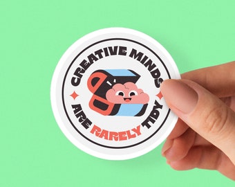 Sticker creatieve geesten zijn zelden netjes laptop sticker positief citaat cadeau waterfles sticker planner decor dagboek sticker voor artiesten cadeau