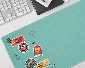 Feedback van klanten van grafisch ontwerper Muismat Bureaumat Groot bureauonderlegger Grappige retro grote gaming-muismat Grafische ontwerpergeschenken