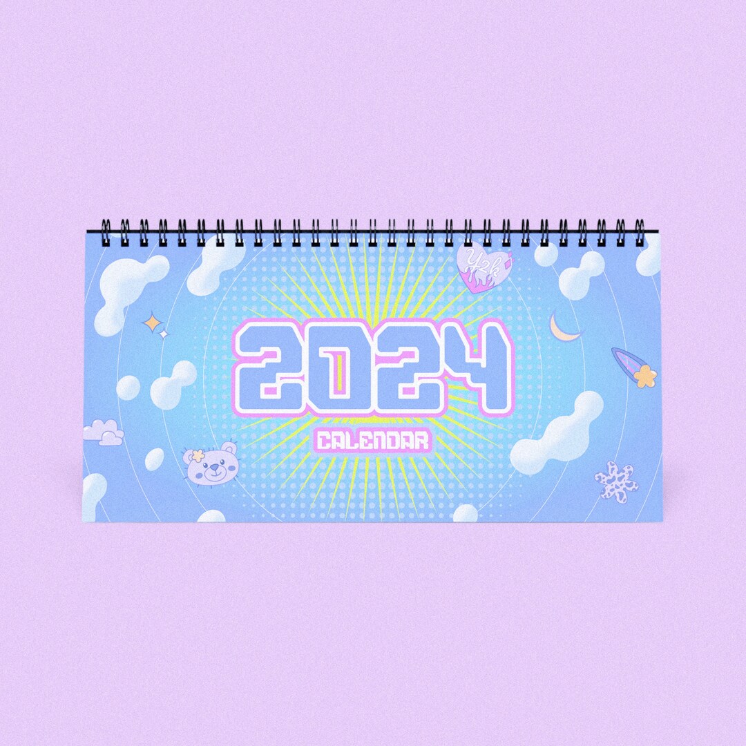 2024 Desk Calendar 2024 Calendar Pink Desk Calendar Y2K Aesthetic ...