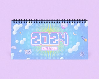 2024 Desk Calendar 2024 Calendar Pink Desk Calendar Y2K Aesthetic Desktop Calendar Gift for Daughter Cute Calendar 2024 Unique Gift for Her